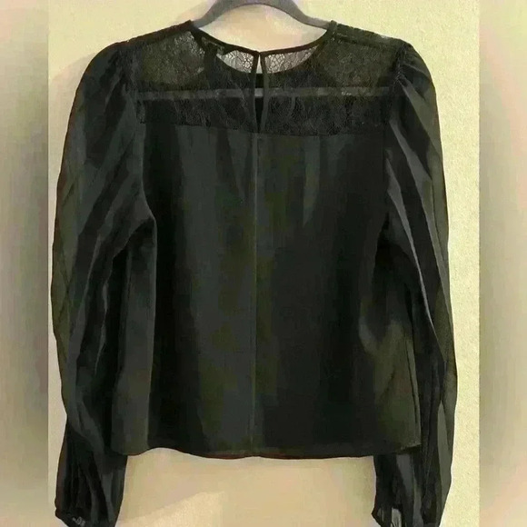 NWT Express Blouse with Lace and Sheer Detail - Picture 2 of 5